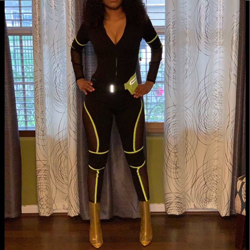 Black and Neon Jumpsuit